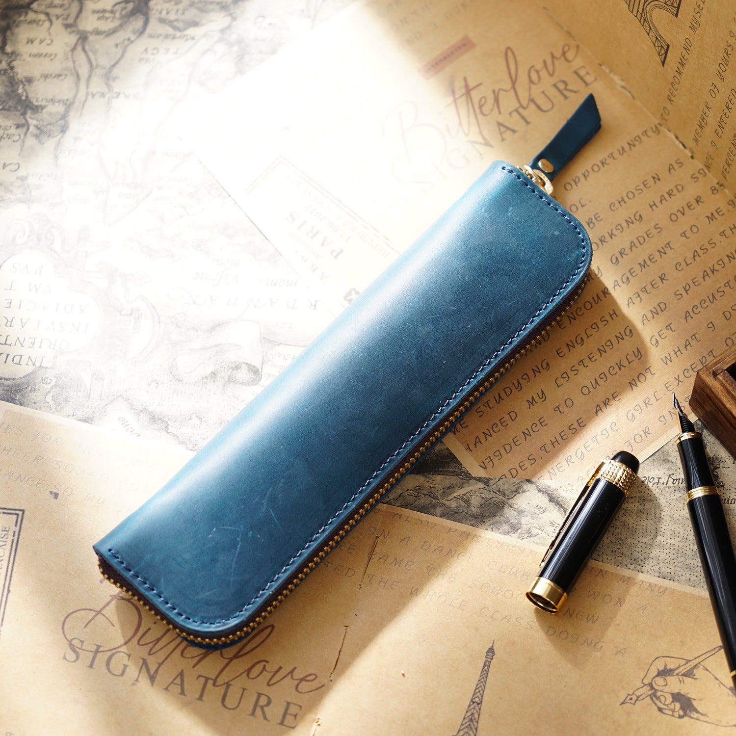 Wholesale Leather Zipper Zipper Mini Small Portable Simple Pen Bag